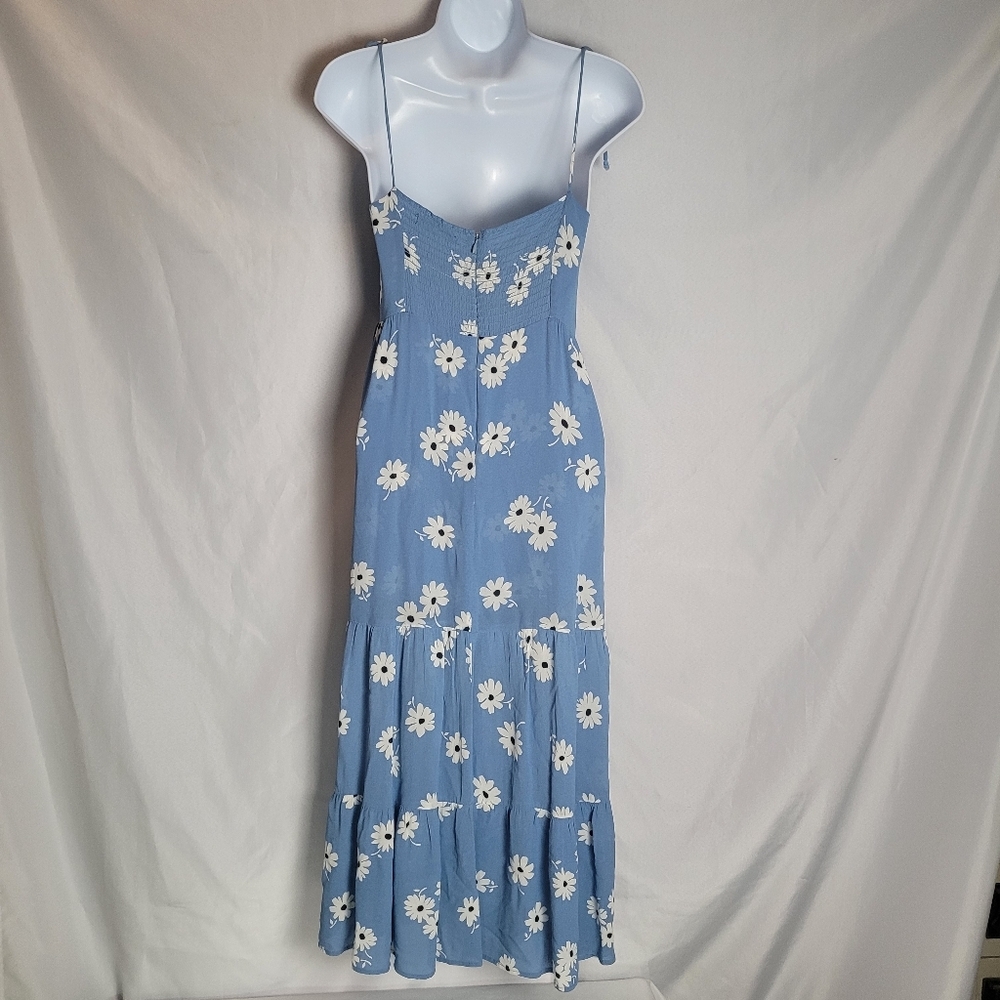 Reformation Chelsea Girl Cottagecore Kealy Blue Floral Print Midi Dress Size 0 - Picture 5 of 13